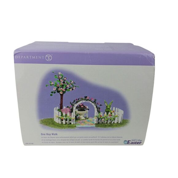 Dept 56 ONE HOP WALK Snow Village Easter 2002 # 56.55160 w/Box Bunny Park Tulips